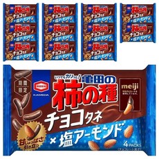 龜田製菓 柿之種 巧克力種子 X 鹽味杏仁 4入, 12個, 73g