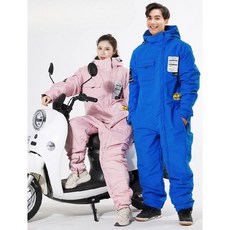 오토바이 우주복 고급형 스키복 시암 방한복 기모 일체형, 그레이 XL 유니섹스