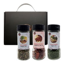 향신료 3종 유리병 선물세트(파스타세트) 페페로치노 파슬리분말 바질럽드, 1개