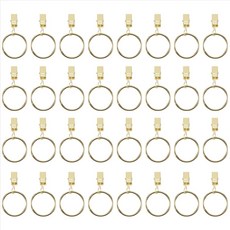 40pcs 커튼 링 클립 강한 휘장 클립 고리 장력로드 브래킷 1.26 인치 내부 직경, 금