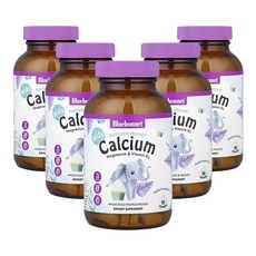 블루보넷 뉴트리션 레인포레스트 에니멀 칼슘 마그네슘 및 비타민D3 천연 바닐라 프로스팅 맛 동물 모양 츄어블 90정, 5개
