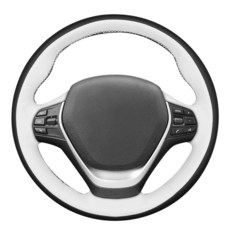 MEWANT BMW 2 시리즈 F22/F23 2014-2020/3 시리즈 F30/F34 2012-2018/4 시리즈 F32/F33/F36 2014-2020용 핸드 스티치 3D, 18:3D 스타일(화이트 & 블랙 PU 가죽)