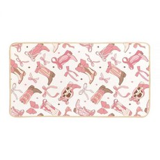 ETYZE Welcome Mat 핑크 프레피 침실 욕실 주방 매트 웨스턴 카우걸 부츠 장식 실내 현관 매트 여자 자매 친구를 위한 카우걸 선물 76.2 x 40.6cm(3, Pink, 1개