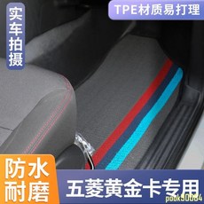 汽車腳墊 菱勢 黃金卡 腳墊 五菱新能源 TPE腳墊 微卡 駕駛室 主副連體 腳踩地墊, 菱勢黃金卡,雙排【TPE腳墊+咖色彩條雪妮絲】三件