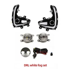 도요타 야리스 바이오스 2020 LED 주간 주행등 다이나믹 턴 옐로우 신호 릴레이 자동차 DRL 조명 2 개, 03 DRL White fog set