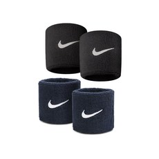 나이키 스우시 손목밴드 혼합, 블랙+네이비, 4개