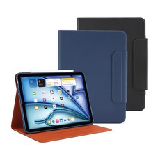pipetto. 平板電腦保護殼 支架式設計, 黑色, 1個, Rotating FolioiPad Air 11吋2026-2024可旋轉側翻皮套