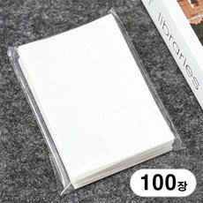 BenF Case 포카 슬리브 하트 홀로그램 반짝이 포토카드 포카 사진 보호 슬리브 탑로더 커버 케이스, 100장, 화이트