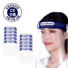 위시월드 안면보호구 마스크쉴드 페이스쉴드 밴드형, 투명, 10개, 1매입