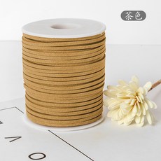 臺南出貨 韓國絨 雙面絨 仿皮繩 手鍊項鍊繩 鮮花禮盒包裝絲帶 DIY甜品蛋糕綁帶, 茶色, 1個