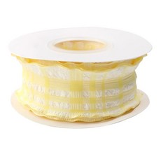 야드 폴리 에스터 유선 가장자리 리본 버블 그리드 공예 공급 의류 꽃다발 장식 선물 포장, 1개, 8. Yellow