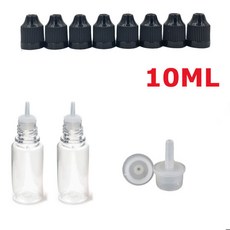 PET 투명 점적기 병 빈 플라스틱 주스 아이 액체 리필 용기 블랙 캡 점적기 팁 10 개 X 5ML-100ML, 01 10ML x 10PCS