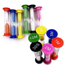 헬스와미 모래시계 6종 세트 컬러 타이머 시간별 관리 시간측정 모래멍, 1세트