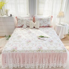 BXTBX 40수 순면 레이스 매트리스커버 침대커버 + 베개커버 2p