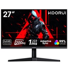 [역대가]쿠루이 27인치 IPS FHD 200Hz 게이밍 모니터 평면, G2711V, 68.5cm