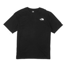 노스페이스 남녀공용 면 기본 반팔 앞뒤 스몰 로고 블랙 티셔츠