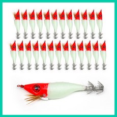 왕눈이에기 25개입 문어 쭈꾸미 갑오징어 에기, 25개, 10g, 고추장야광