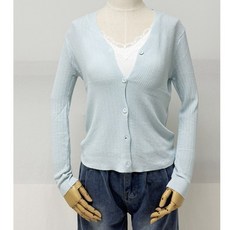 위니워니 쿨 V넥 가디건 여름 비치 브이넥 시스루 카디건