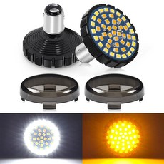 Benlari업그레이드5.1cm2인치오토바이전면방향지시등 스모크렌즈커버포함 1157LED러닝라이트 할리데이비슨투어링다이나소프테일스포츠스터스트리트글라이드로드글라이드아이언883과호, Benlari업그레이드5.1cm2인치오토바이전면방향지시