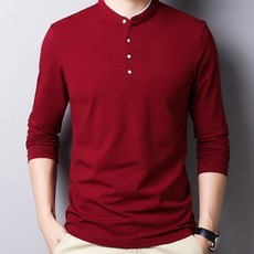 에리페 남성용 할리 헨리넥 슬림 긴팔 티셔츠