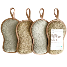 아키그립 고리형 양면 수세미 베이지, 1개, 4개