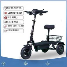 별콩마켓 전동터 노인전동터 삼륜전동터, 48V, 1개, 블랙 15마일