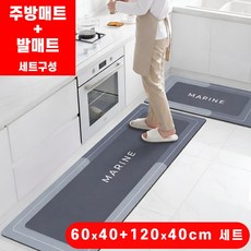 일상쏙 빨아쓰는 주방 규조토 발매트 부엌 싱크대 바닥 매트, 1세트, 모던블루