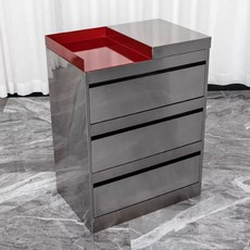 스텐 사물함 서랍장 서랍 슬림 캐비닛 정리 캐비넷, 캐비닛 좌측 빨강 드라이기랙 80x60x40