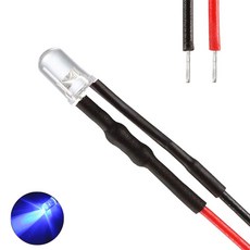 12V 5파이 블루 와이어 LED 고휘도 발광다이오드 DIY 과학 수업 간판 연결 케이블 오토바이 차량 튜닝, 10개