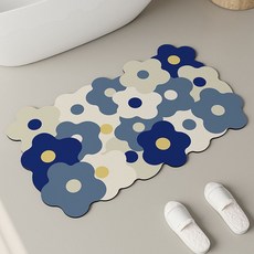 규조토발매트 욕실 주방 화장실 미끄럼방지 규조토 발매트 블루