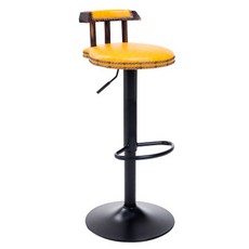 원목 원형 바 테이블 창가 의자 카페 세트 모던 베란다 엔틱 홈바 파티 대형 나무 도금, 하이옐로우 디럭스