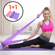 진나르 초급용 스트레칭 탄성저항 운동 요가밴드, 핑크+퍼플, 1세트