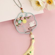 熱銷 刺繡手工diy材料包 自繡製作平安福禦守書簽掛件雙麵繡蘇繡送男友禮物, 【守望平安】送繡繃+禮盒 【需自己縫製】, 1個