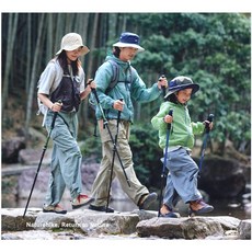 네이처하이크 NH 등산 스노우베이스 3단 알루미늄 신축 스틱 성인용 아동용, 2개, 스카이블루