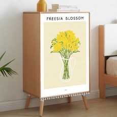 무타공 붙이는 패브릭 가림막 커튼 패브릭포스터 책장가리개, 프레지아, 1개