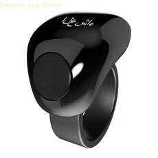 충전 상자가있는 아연 합금 스마트 링 방수 디지털 카운터 APP 제어 디스플레이 5 기도 시간 알림 골드 20M, [02] 20mm, 02 Gold_02 20mm