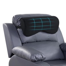 HOMBYS 통증 완화를 위한 경추 리클라이너 목 베개 고정용 스트랩이 있는 폼 머리 받침 리클라이너 소파 사무실 의자 자동차 게임 의자용 엑스트라 라지 및 미끄럼 방, 블랙