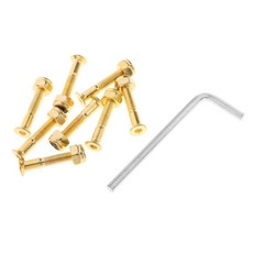 shangren 1 세트 롱 보드 스케이트 보드 휠 수리 하드웨어 나사 Hex 키 렌치가있는 너트 볼트 1", 황금, 탄소강, 1개