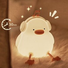 Anystar 실리콘 오리 무드등 타이머 수면등, 흰색