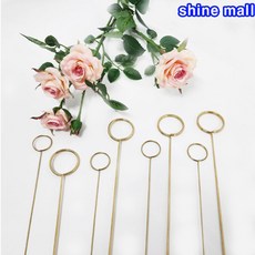 (소량판매) 골드철재 카드스틱 원형 대/소 택1 무료배송/꽃다발 화분 메세지 카드픽, 원형(대)-10개, 골드, 10개