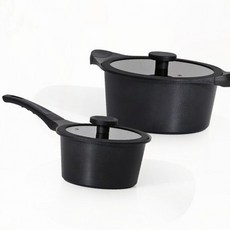 냄비 세라믹 코팅 블랙 인덕션 소형 조리 편수 가스 뚜껑, 1개, yuna  디아크 18편수+20양수, 상세페이지 참조