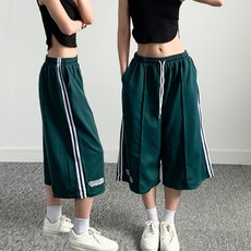 댄마샵 더블 버뮤다 와이드 7부 반바지 여성 줌바 댄스복 하의 방송 셔플 댄스 에어로빅복
