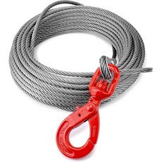 후크가 있는 QWORK 38인치 x 100인치 강철 코어 윈치 케이블 - 견인 트럭 롤백 및 복구 용도로 4050파운드 WLL, 후크가 있는 QWORK 38인치 x 100인치 강철 코