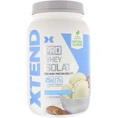 Scivation Xtend Pro 乳清蛋白分離蛋白補充劑香草冰淇淋無麩質, 1個, 810克