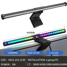 Led 컴퓨터 모니터 라이트 바 책상 조명 화면 연구 독서 테이블에 대 한 USB RGB 램프 무단 변속 램프 타이, 05 big RGB