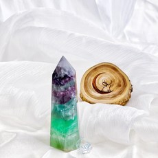 ₍мσσи_нασ ᙏ̤̫͚ 綠紫螢石柱 墨紅 青綠 常盤 環狀漸層 夢幻 帶彩虹光 黃49, 1個