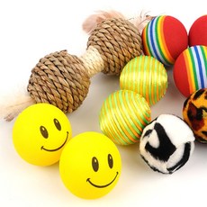 백돌 강아지장난감공, 4P 레인보우