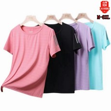 M-5XL大尺碼冰絲運動上衣女款，吸濕排汗速乾涼感T恤，多尺寸可選