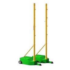 이동식 배드민턴 네트 야유회 운동장 훈련 스탠드, 1개, 그린 스탠드 + 6.1m 스틸 배드민턴 네트