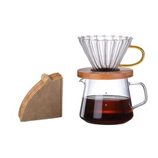 Gugrida 400ml 600ml 커피 서버 드립 커피 서버 핸드드립 커피 서버 내열·내한성 고보론 실리카 유리 재료 무독 무맛 (600ml 투명)